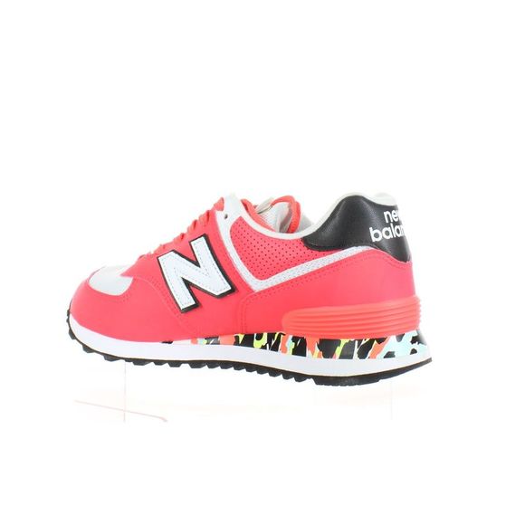 New Balance Womens Wl574cu2 Vivid Coral/White Fashion Sneaker Size 7.5 Wide - Picture 3 of 4
